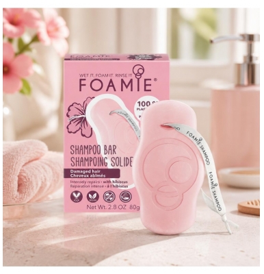 Foamie Shampoing Solide Cheveux Abîmés - Hibiskiss