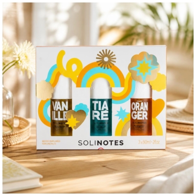 Solinotes Trio Brumes Parfumées Vanille Tiaré Fleur d'Oranger 3 x 60 ml