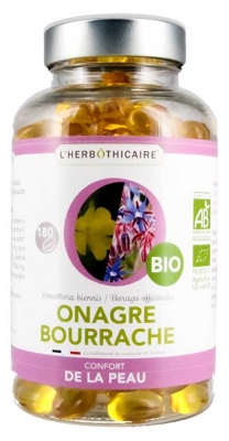 L'Herbôthicaire Huile d'Onagre et de Bourrache Bio 180 Capsules
