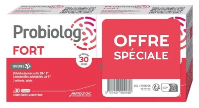 Probiolog Fort - Lot de 2 x 30 Gélules (à consommer de préférence avant le 30/11/2026)