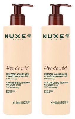 Nuxe Rêve de Miel Crème Corps Ultra-Réconfortante Nourrissante 48H Lot de 2 x 400 ml