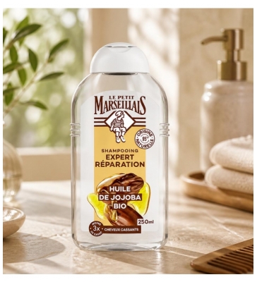 Le Petit Marseillais Shampoing Réparation Intense Huile de Jojoba Cheveux Abîmés Cassants 300 ml