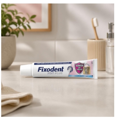 Fixodent Plus Crème Adhésive Barrière Arôme Frais Anti-Particules 35 g