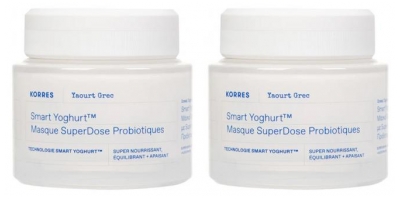 Korres Yaourt Grec Smart Yoghurt SuperDose Probiotiques Masque Visage Lot de 2 x 100 ml