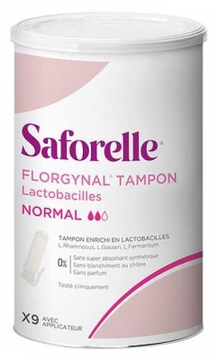 Saforelle Florgynal Probiotiques Tampon Applicateur Compact 9 tampons Normal (à consommer de préférence avant le 30/11/2026)