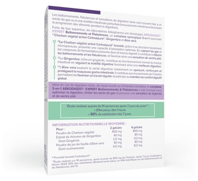 Arkopharma Arkodigest Expert Flatulences & Ballonnements 30 Gélules