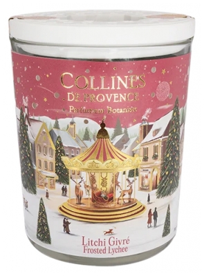 Collines de Provence Bougie Parfumée de Noël 180 g - Senteur : Litchi Givré