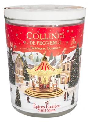 Collines de Provence Bougie Parfumée de Noël 180 g - Senteur : Épices Étoiles