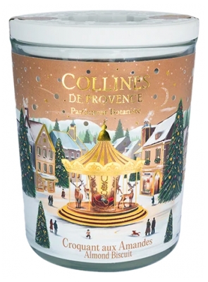 Collines de Provence Bougie Parfumée de Noël 180 g - Senteur : Croquant aux Amandes