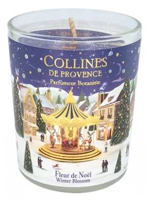 Collines de Provence Bougie Parfumée de Noël 75 g - Senteur : Fleur de Noël