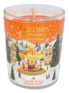 Collines de Provence Bougie Parfumée de Noël 75 g - Senteur : Cannelle Orange
