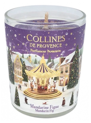 Collines de Provence Bougie Parfumée de Noël 75 g - Senteur : Mandarine Figue