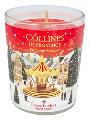 Collines de Provence Bougie Parfumée de Noël 75 g - Senteur : Épices Étoilés
