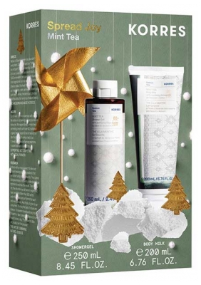Korres Gel Douche Thé à la Menthe 250 ml + Lait Corps Coffret