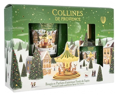 Collines de Provence Bougie de Noël 75 g + Parfum d'Intérieur 50 ml