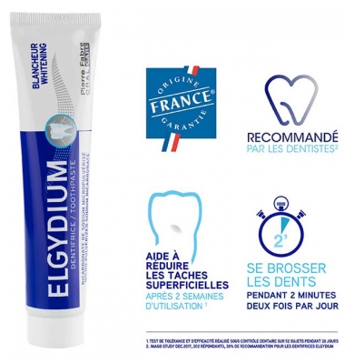 Elgydium Dentifrice Blancheur 2 x 75 ml