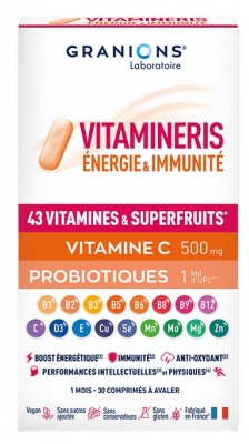 Granions VItamineris Énergie & Immunité 30 Comprimés à Avaler