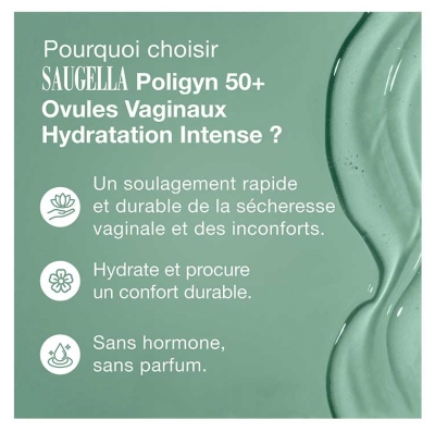 Saugella Poligyn 50+ Ovules Vaginaux Hydratation Intense 10 Ovules