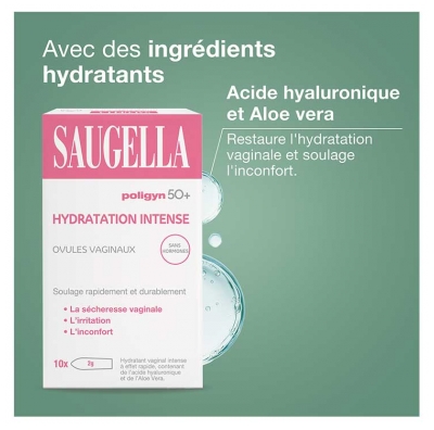 Saugella Poligyn 50+ Ovules Vaginaux Hydratation Intense 10 Ovules