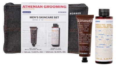 Korres Athenian Grooming Soin Anti-Âge Multi-Défense Toutes Peaux 50 ml + Gel Nettoyant du Barbier Visage + Barbe Toutes Peaux 250 ml