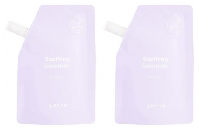 Haan Gel hydroalcoolique désinfectant mains Soothing Lavender Recharge Lot de 2 x 100 ml