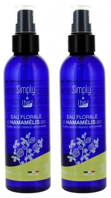 Simply Bio Lot de 2 x 200 ml Eau Florale d'Hamamélis Bio