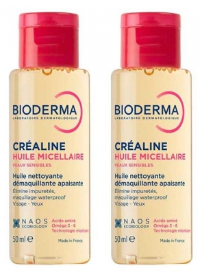 Bioderma Créaline Huile micellaire démaquillante Lot de 2 x 50 ml