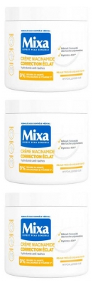 Mixa Expert Peau Sensible Crème Niacinamide Correction Éclat Lot de 3 x 400 ml