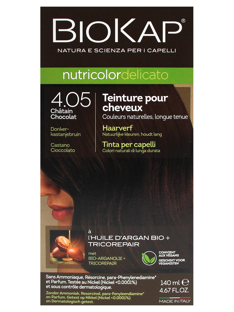 Biokap Nutricolor Delicato Coloration Permanente - Coloration : 4.05 Châtain Chocolat