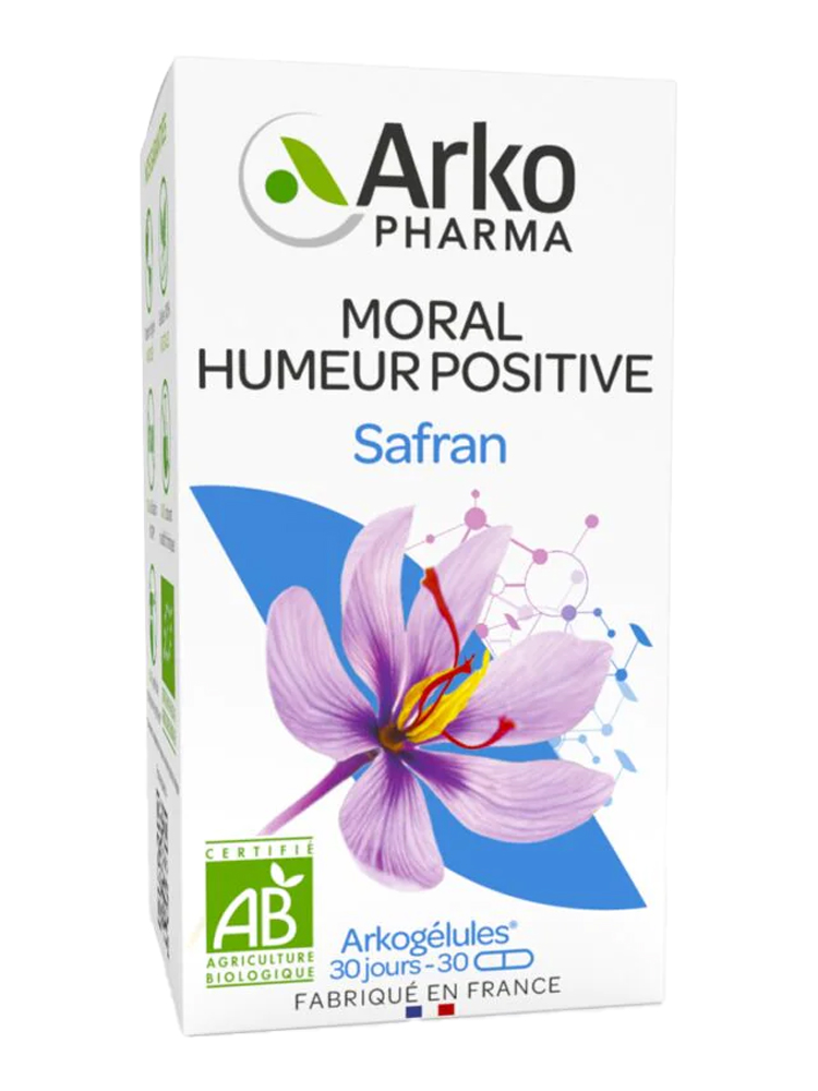 Arkopharma Arkogelules Safran Bio - Moral, Humeur Positive - 30 Comprimés