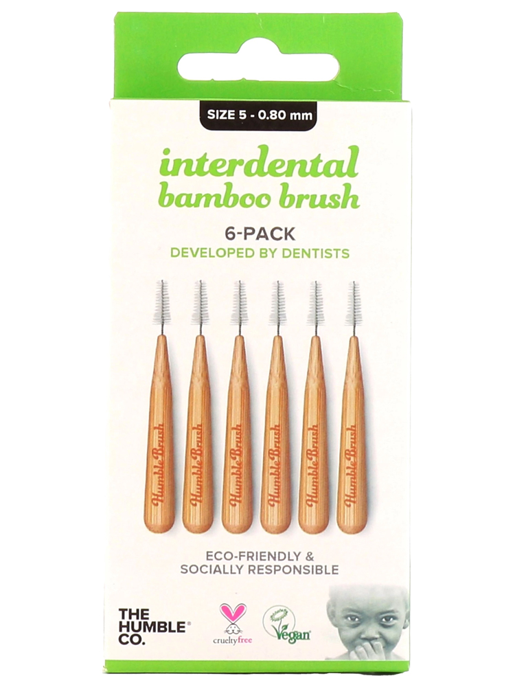 The Humble Co. 6 Brossettes Interdentaires en Bambou - Taille : Taille 5 : 0,80 mm
