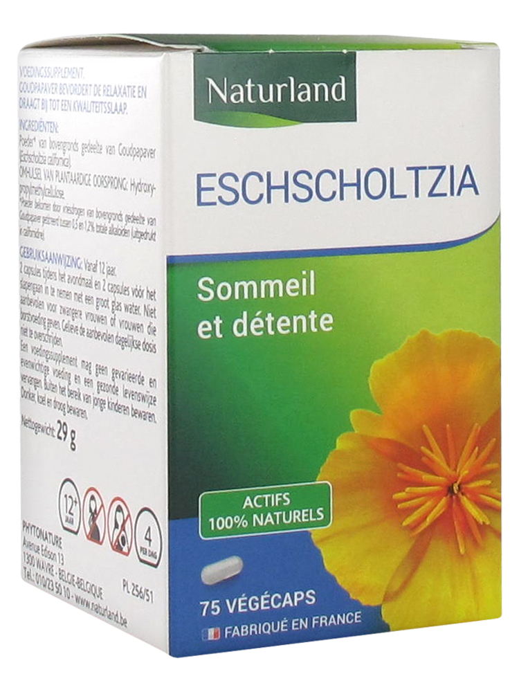 Gélules végétales d'Escholtzia 75 - Complément alimentaire aux plantes
