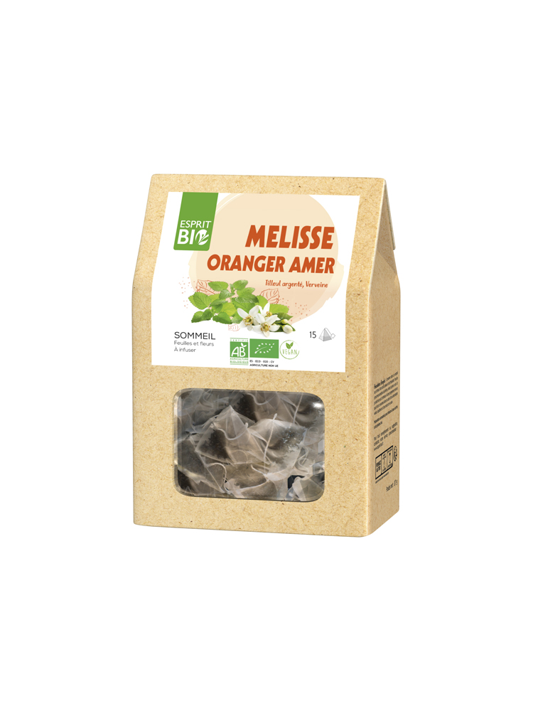 Esprit Bio Mélisse - Oranger Amer à Infuser Bio Sommeil 15 Sachets Pyramides