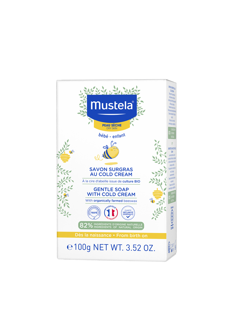 Mustela Savon Surgras au Cold Cream à la Cire d'Abeille Bio Peau Sèche 100 g