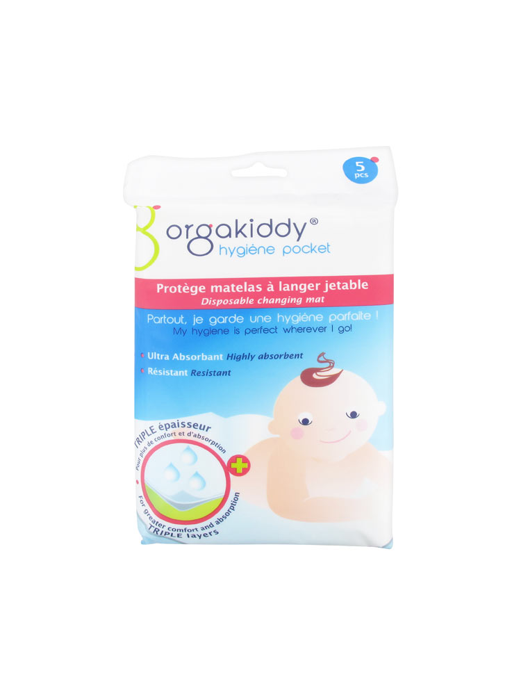 Orgakiddy Protège Matelas à Langer Jetable Blanc X5