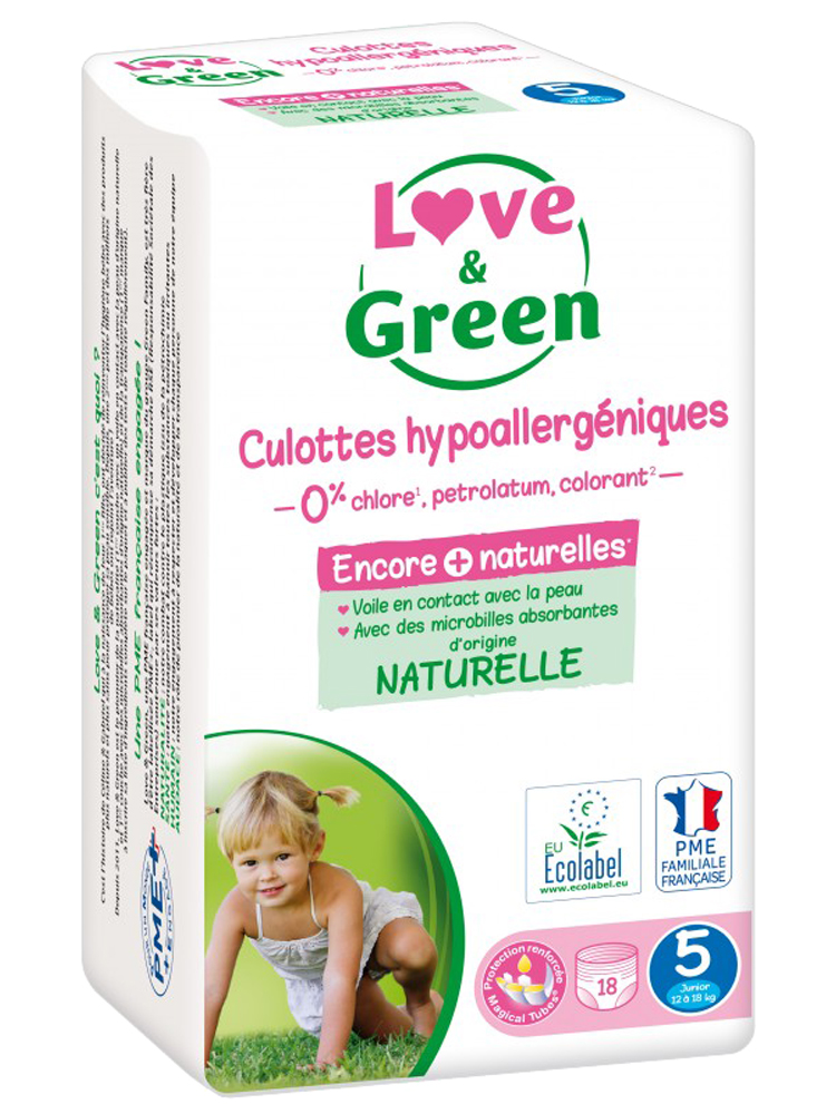 Love & Green Culottes Hypoallergéniques et Écologiques T5 X 18