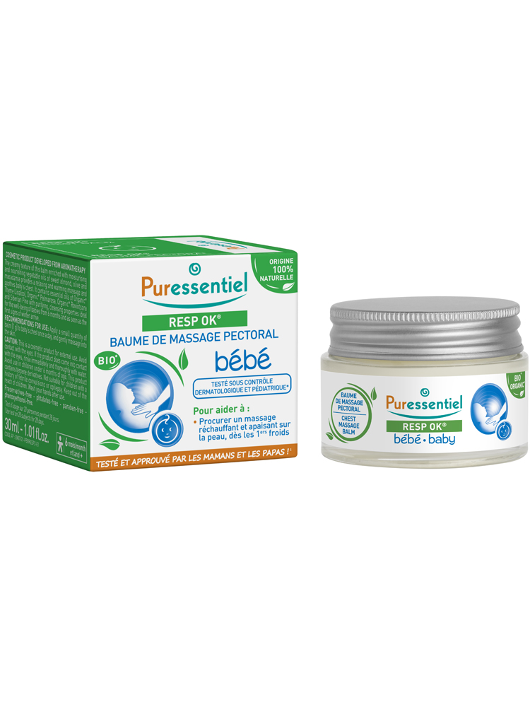 Puressentiel Nouveau Pack : Baume de Massage Pectoral Bébé Resp'Ok® - 30 ml