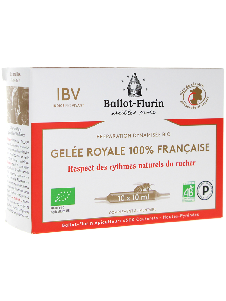 Ballot-Flurin Préparation Dynamisée Bio à la Gelée Royale Boîte de 10 Ampoules