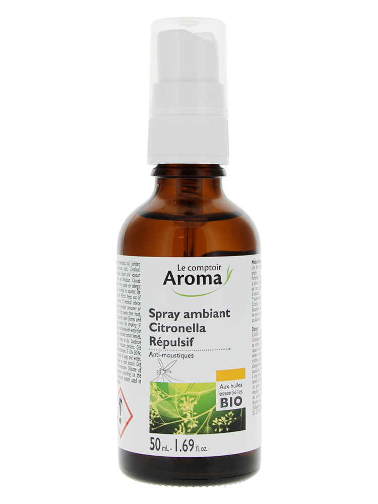 Le Comptoir Aroma Spray Environnement Repulsif Moustiques Citronnelle 50 ml