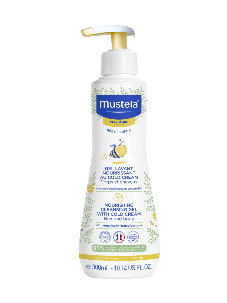 Mustela Gel Lavant Nourrissant au Cold Cream à la Cire d'Abeille Bio Peau Sèche 300 ml