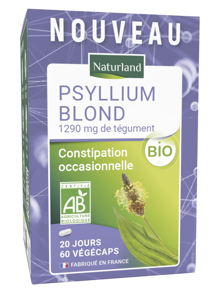 Naturland Psyllium Blond Constipation Occasionnelle Bio 60 Gélules