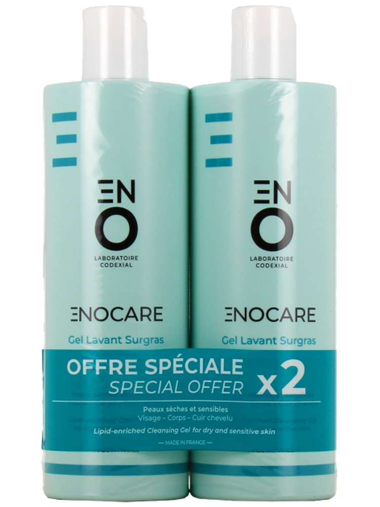 Enocare Codexial Gel Lavant Surgras - Peaux Sèches et Sensibles Lot 2 x 400 ml