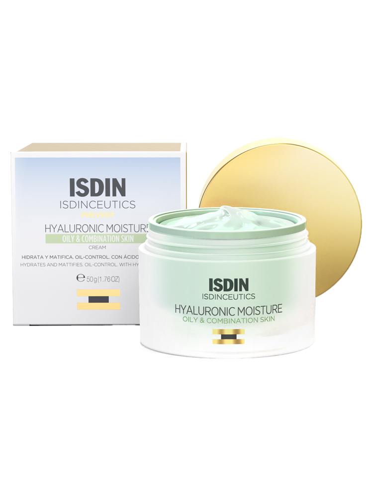 Isdin Isdinceutics Crème de Jour Hyaluronic Moisture Hydratante Peaux Grasses et Mixtes 50 g