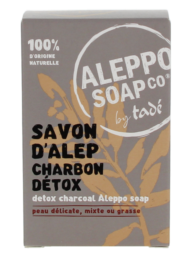 Tadé Savon d'Alep Charbon Détox Peaux Délicates Mixtes Grasses 150 g