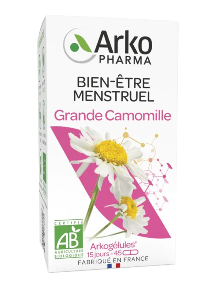 Arkopharma Arkogélules Grande Camomille - Bien-Être Menstruel - Bio - 45 Gélules