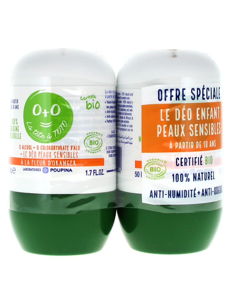 Poupina Déo Fleur d'Oranger Enfant Peaux Sensibles Bio Lot 2 x 50 ml