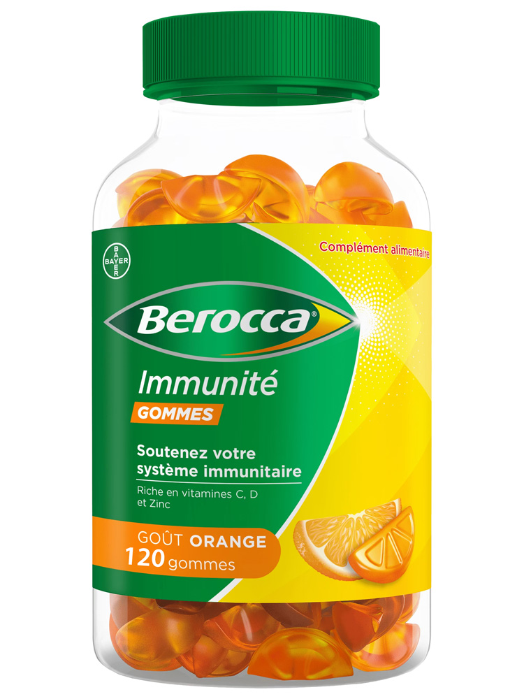 Berocca Complément Alimentaire Immunité Gommes - 120 Unités