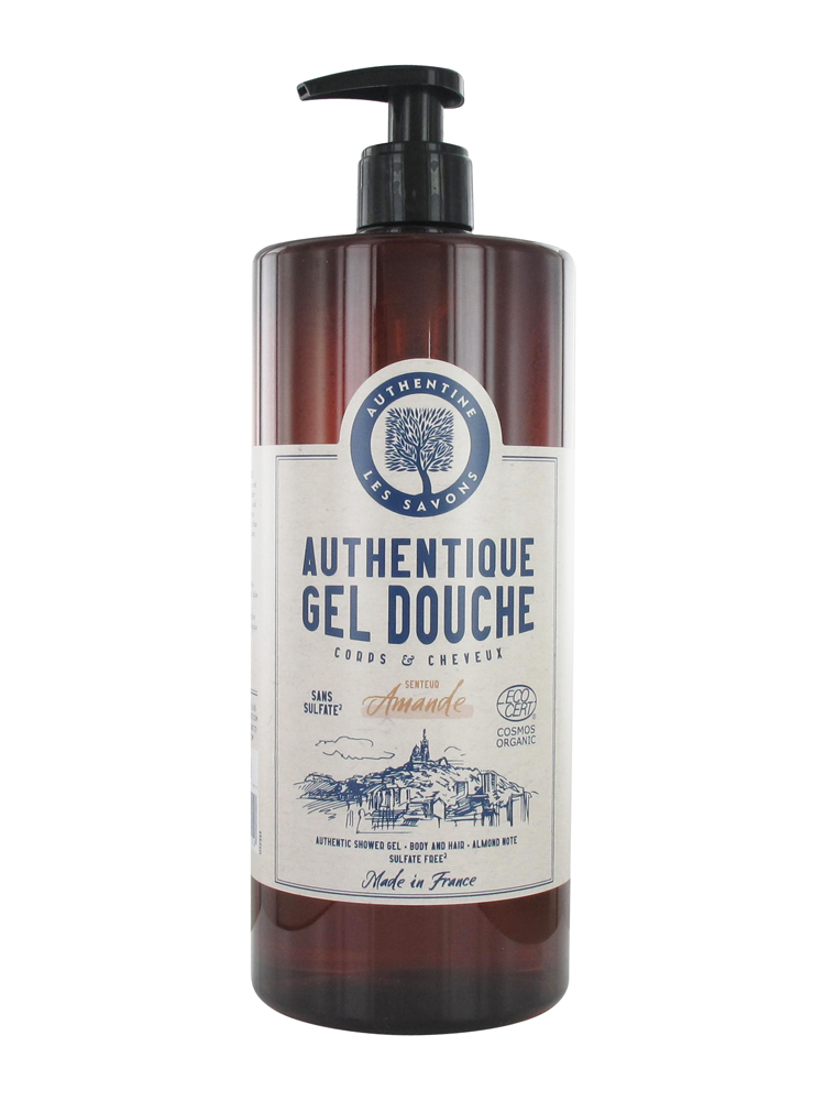 Authentine Authentique Gel Douche Corps et Cheveux Amande (Sans Sulfate) 1 L