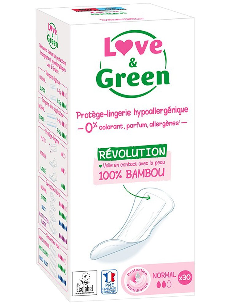 Love & Green Protège-Lingeries Hypoallergéniques et Écologiques "normal" X 30