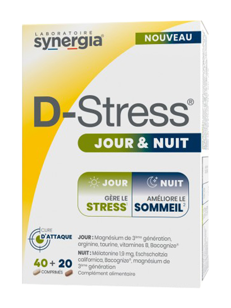 Synergia D-Stress Jour & Nuit - Boîte de 60 Comprimés